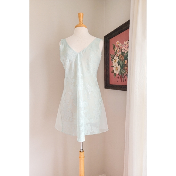 Vintage Sheer Floral Two Piece Robe & Slip Matching Set L.A. Intimates Nightgown - Picture 3 of 16